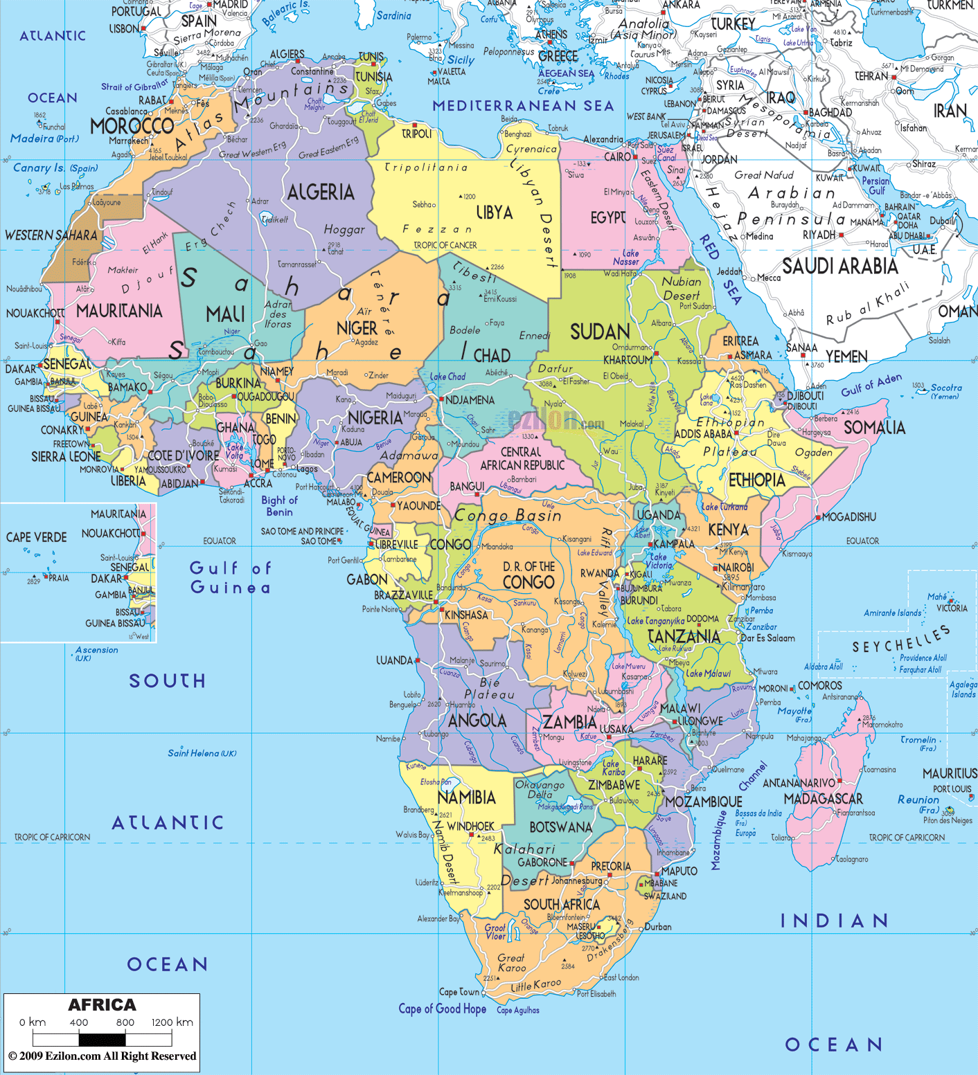 Political Map Of Africa 
