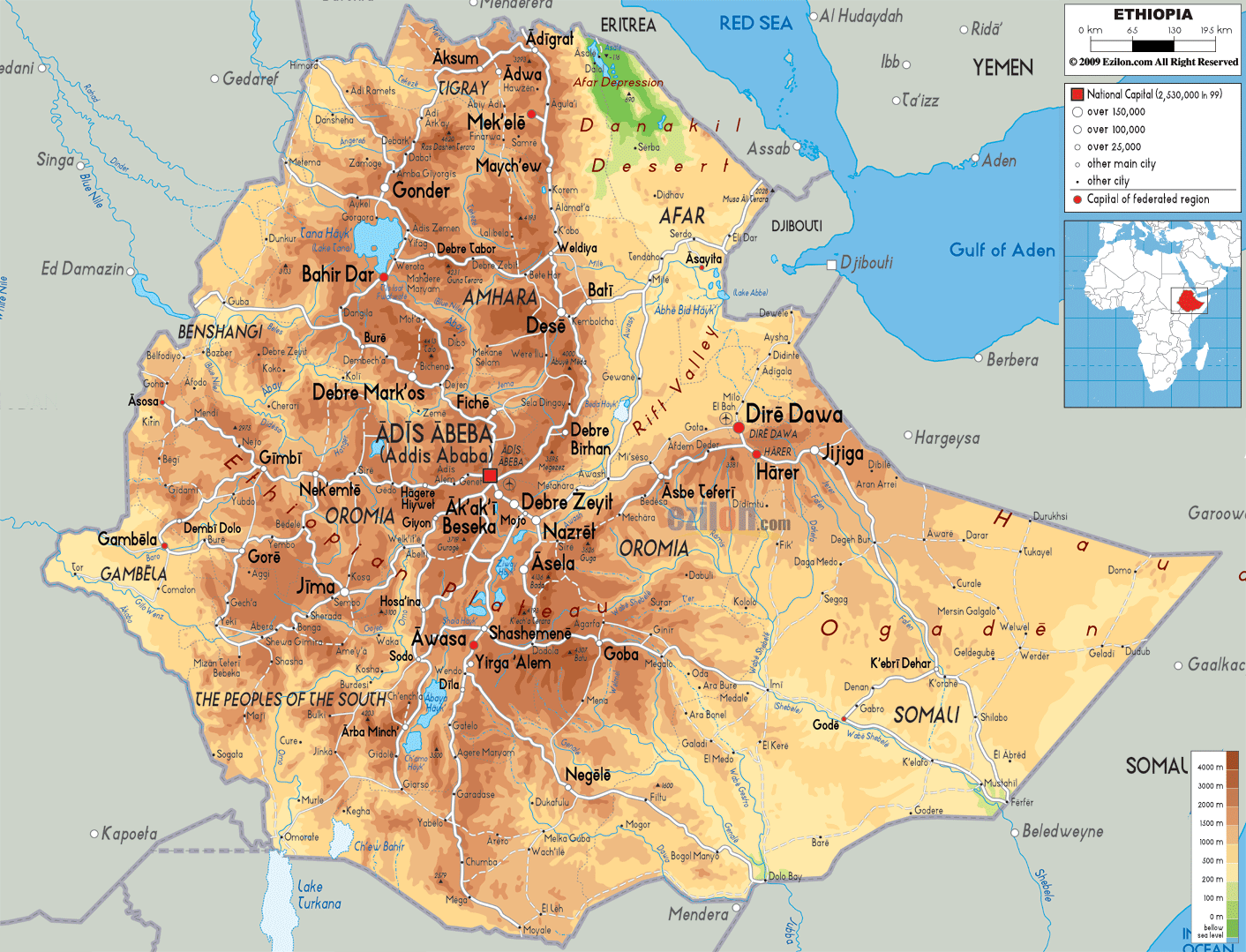 Ethiopian Plateau Map