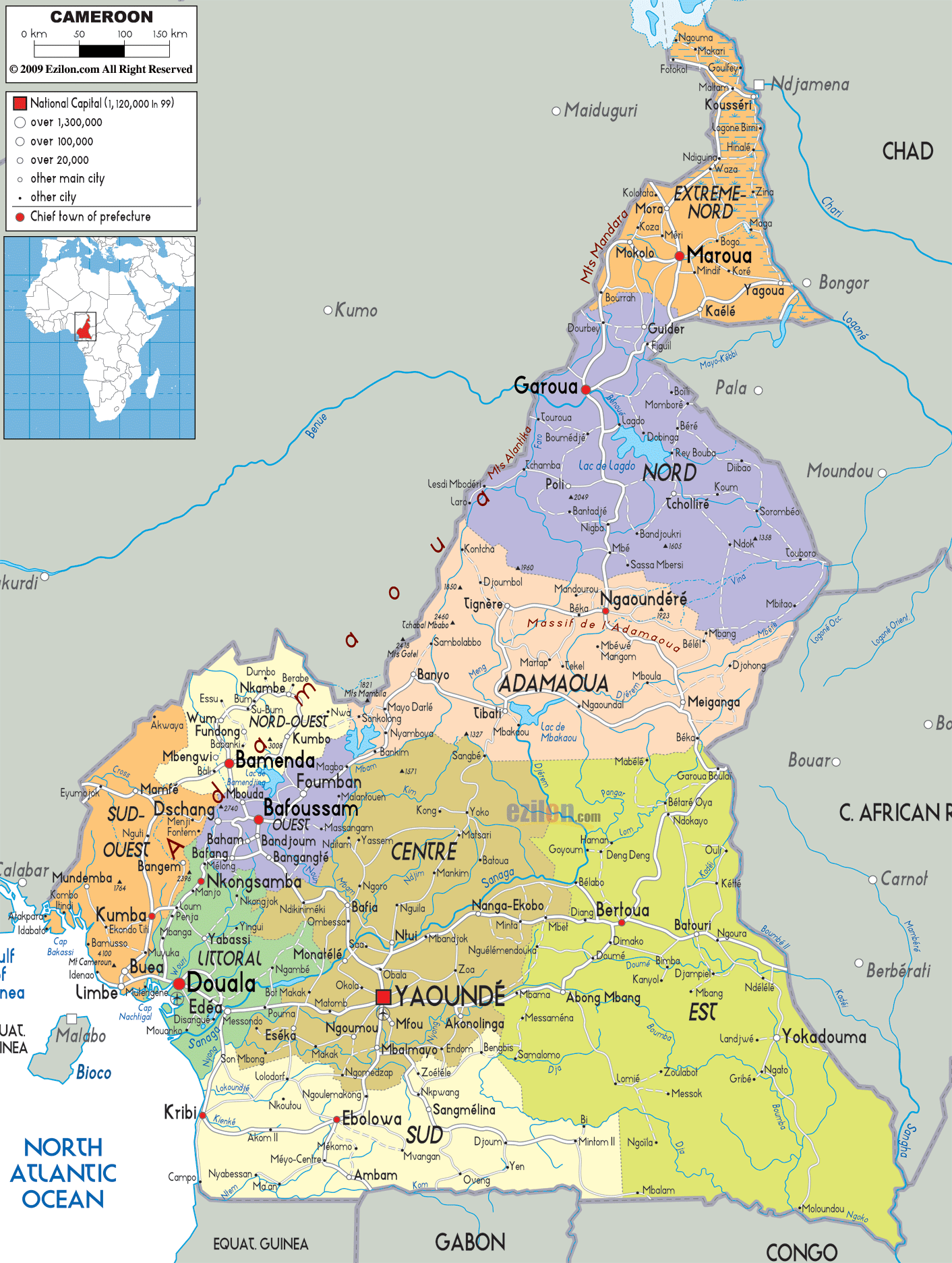 Political Map Of Cameroon 