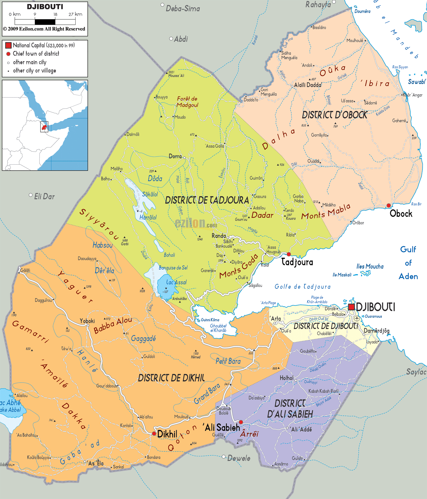 Political Map Of Djibouti 