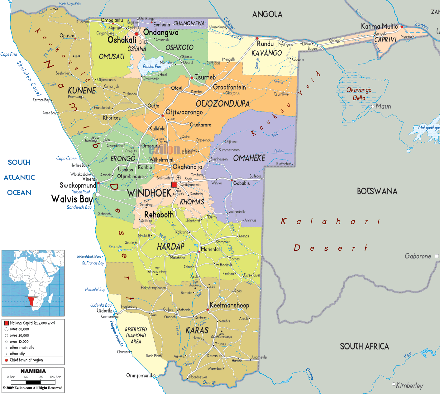Political Map Of Namibia Ezilon Maps 55620 | Hot Sex Picture