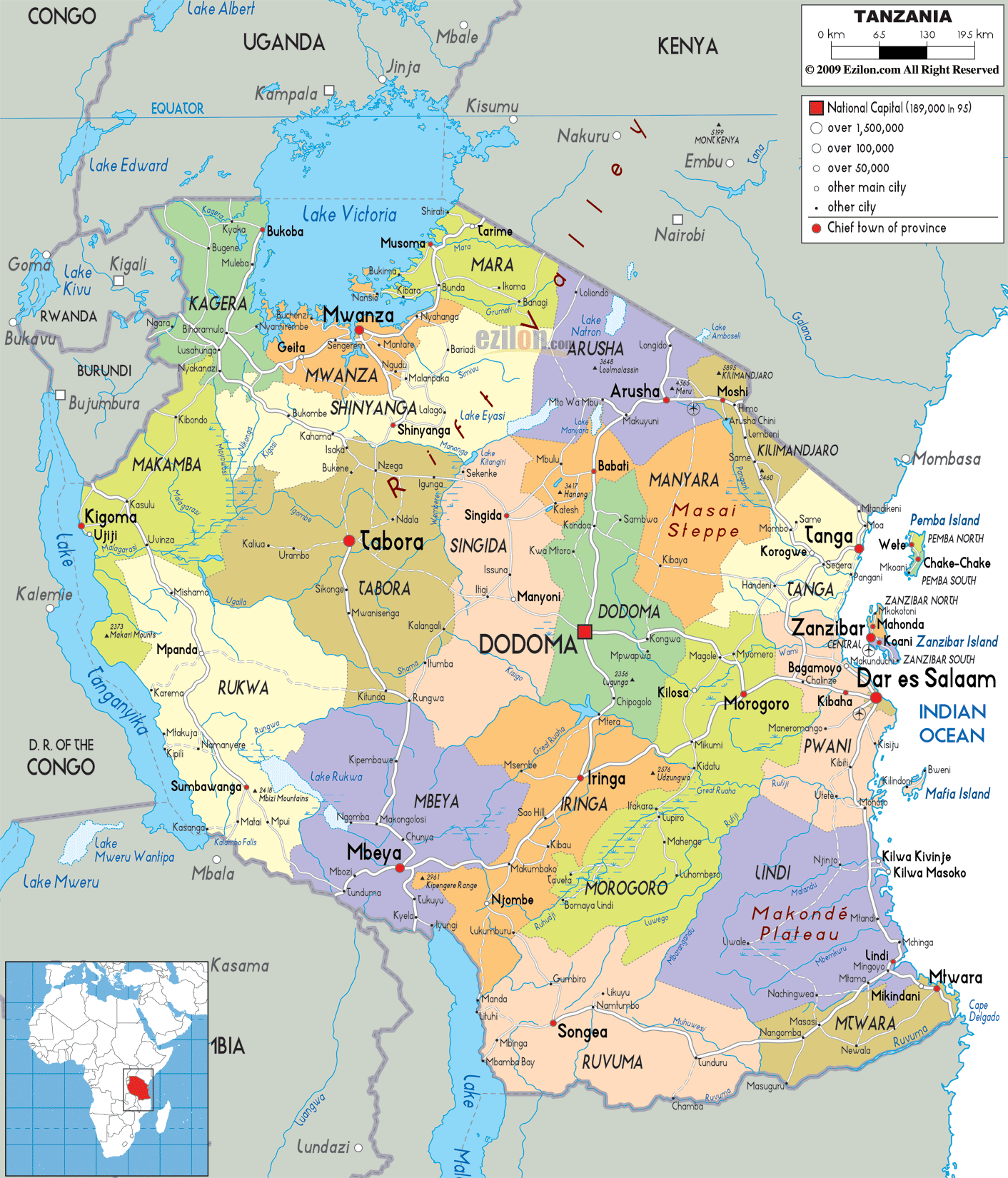 Political Map Of Tanzania Tanzania Political Map Maps Images And 