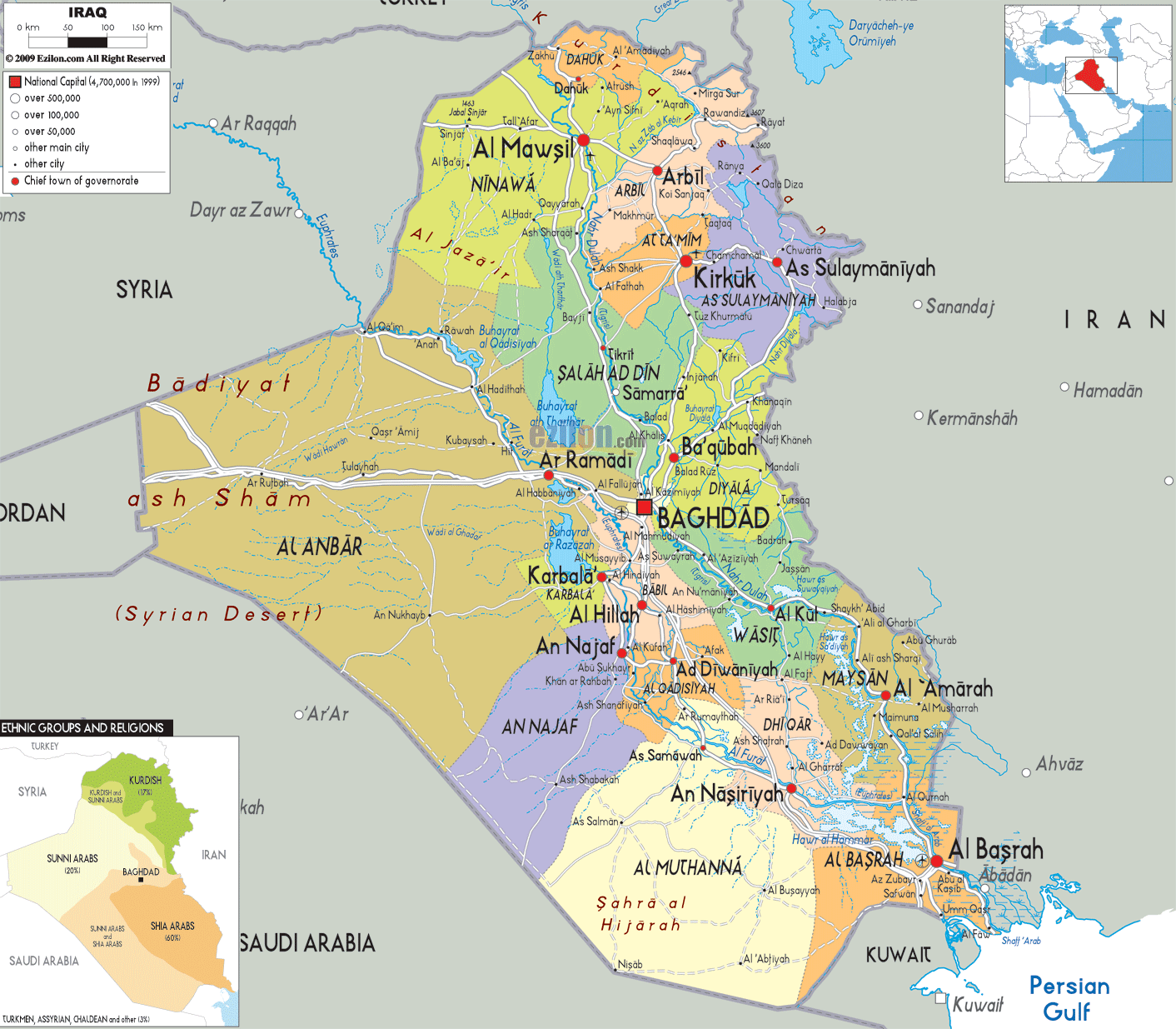 map iraq and surrounding countries        <h3 class=