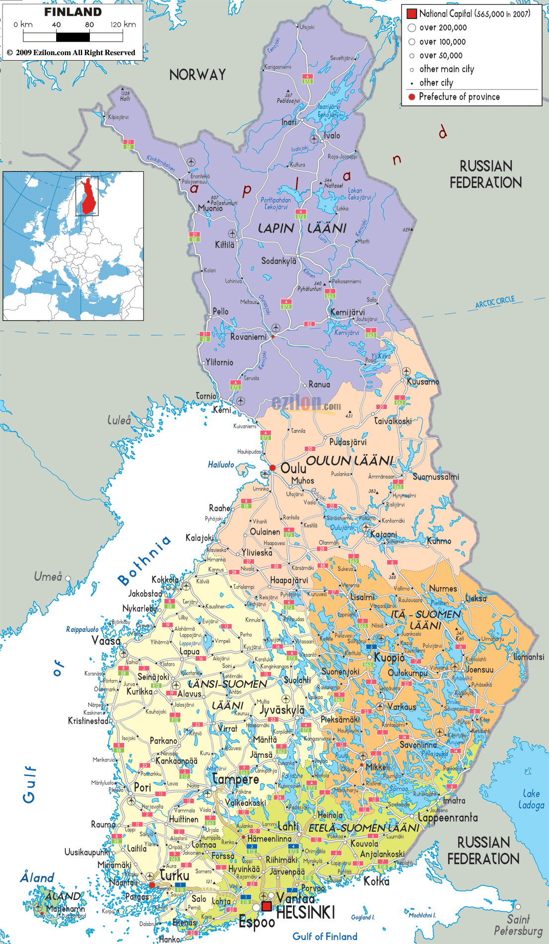 Finland Political Map 