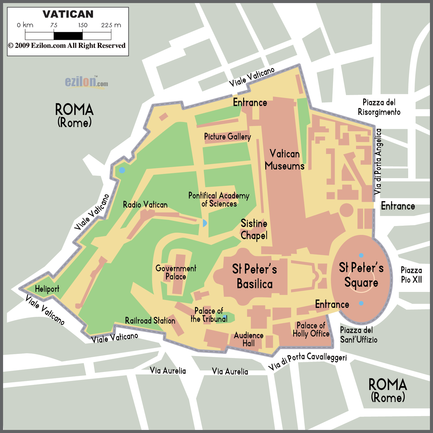 Detailed Clear Large Map Of Vatican City Ezilon Maps