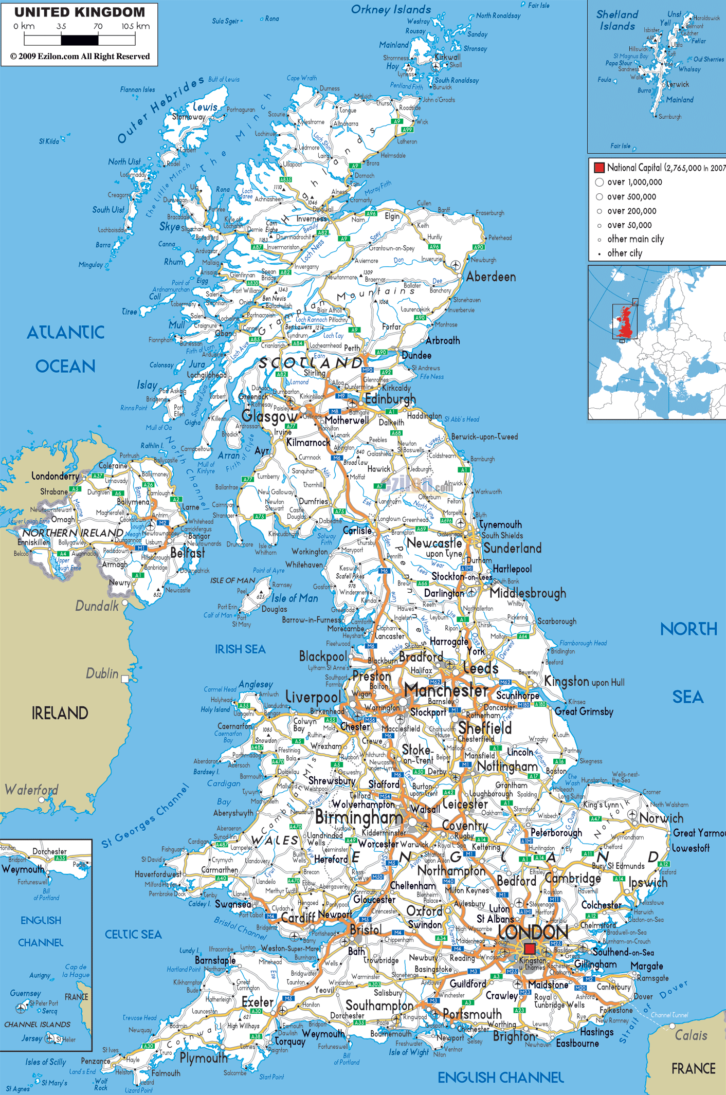 Kaart Van United Kingdom - Vogels