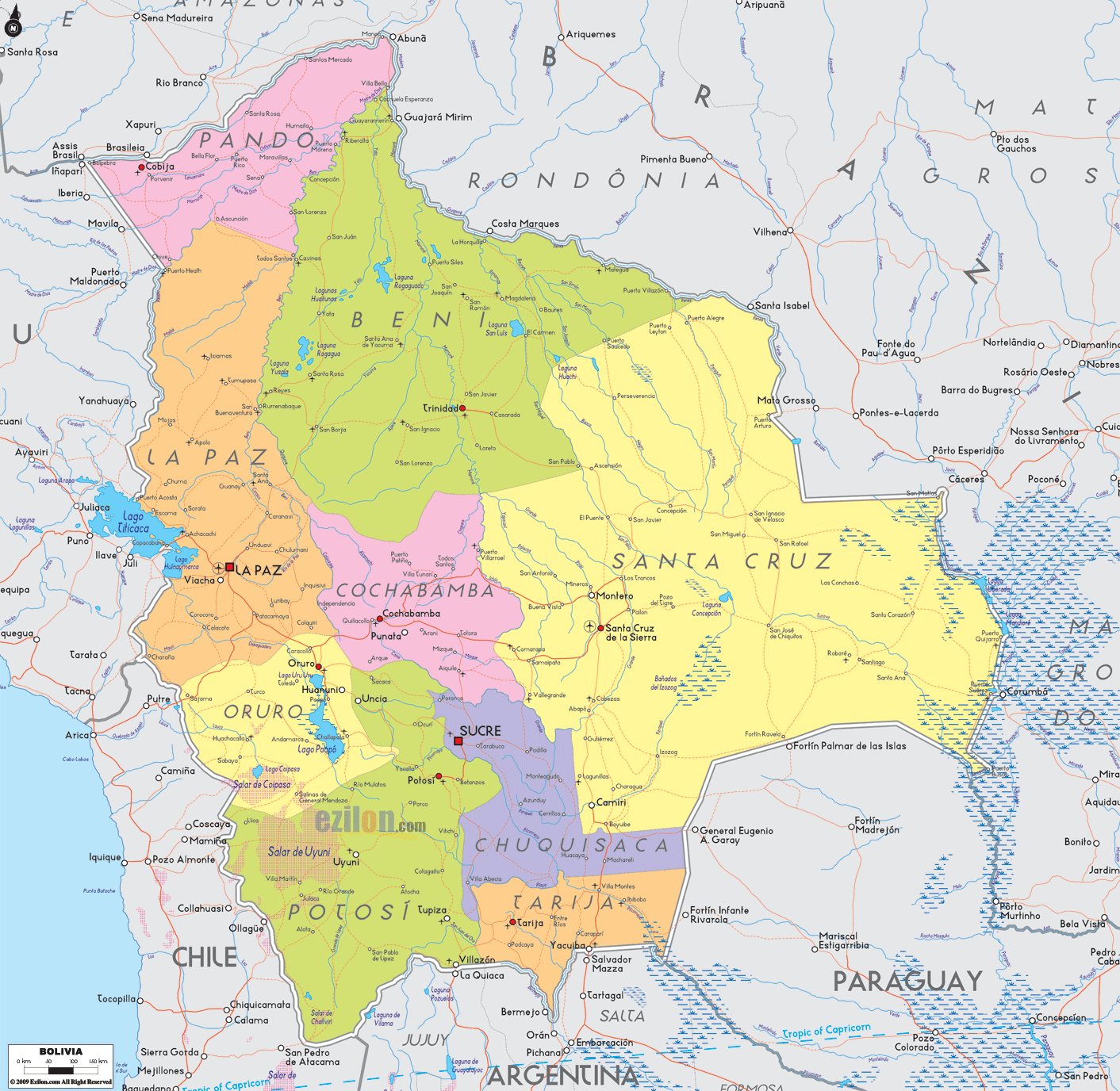 Mapa De Bolivia