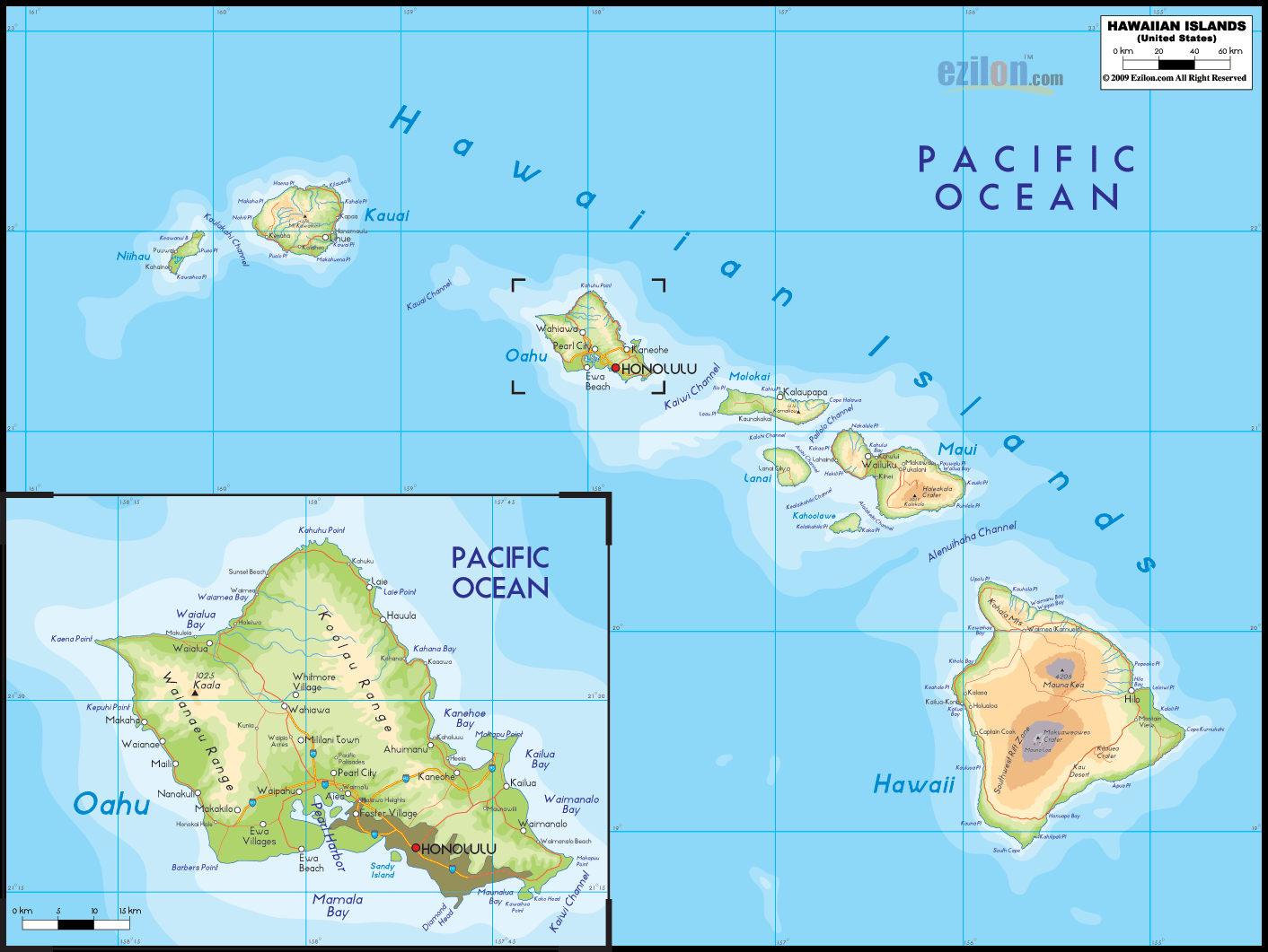 physical-map-of-hawaii-state-ezilon-maps