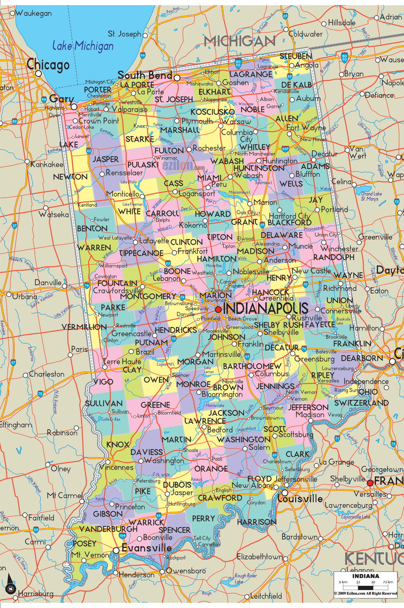 Map Of Usa Indiana Topographic Map Of Usa With States