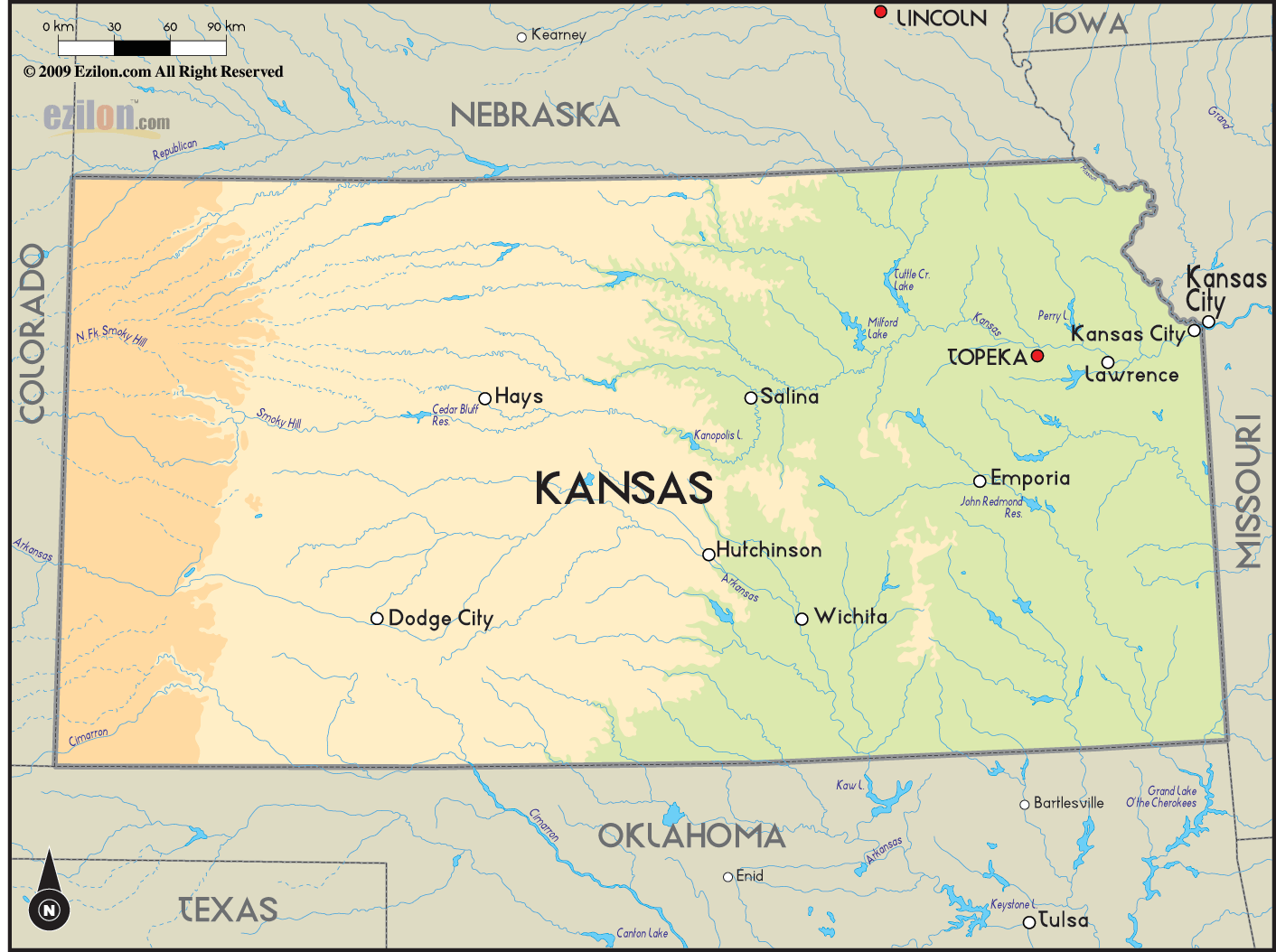 Landkarte Kansas Politische Karte Weltkarte Com Karte - vrogue.co