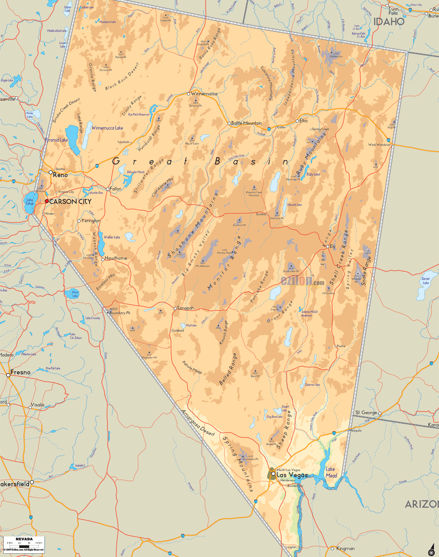 Political Map Of Nevada Interactive Map